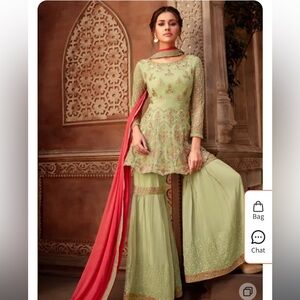 Pastel Green Pakistani Suit